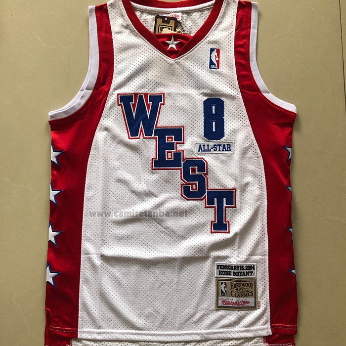 Camiseta All Star 2004 Kobe Bryant NO 8 Blanco
